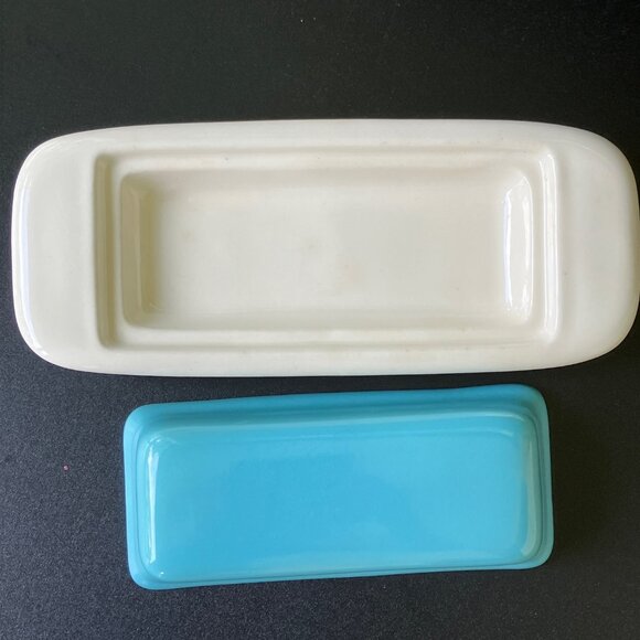 Salem North Star Turquoise 1/4 lb Covered Butter Dish - Picture 12 of 12